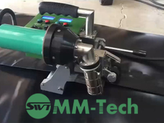 MM-Tech SWT-NS700 geomembrana soldadora está soldando 0,5 mm geomembrana
