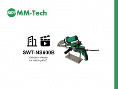 Máquina de solda por extrusão SWT-NS600B em ação! Fácil de manusear para soldagem de geomembranas espessas