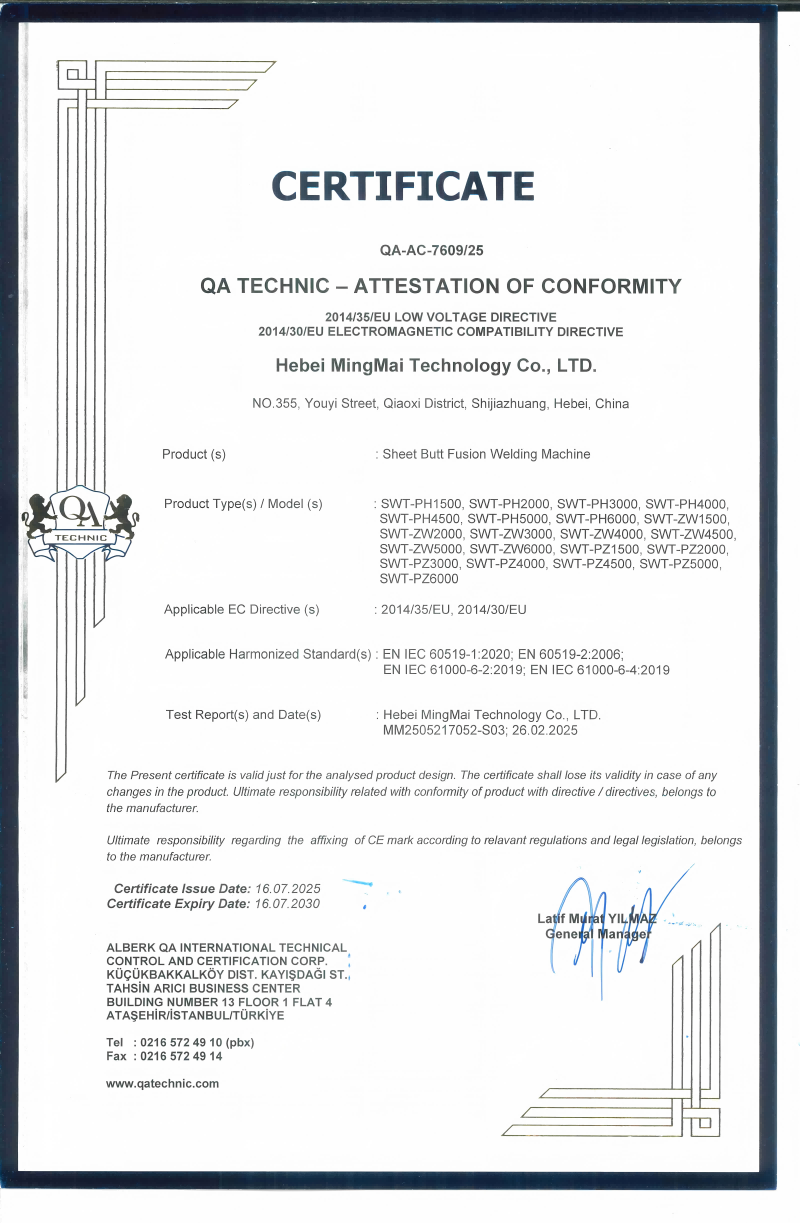 China Hebei Mingmai Technology Co.,Ltd Certificações