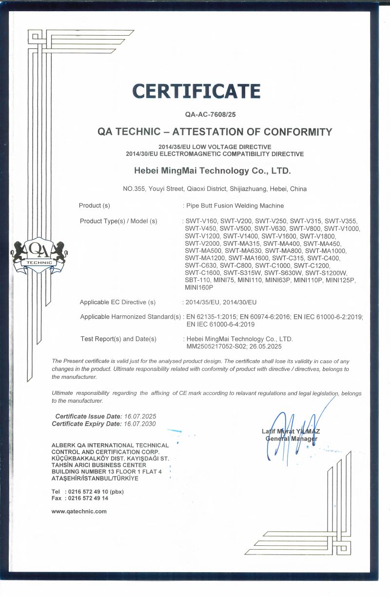 China Hebei Mingmai Technology Co.,Ltd Certificações